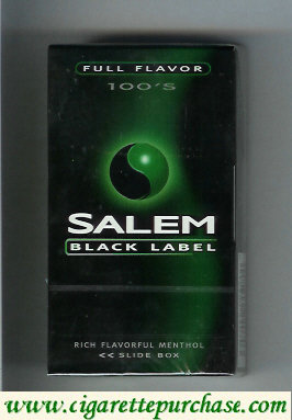 Salem Black Label Full Flavor 100s cigarettes hard box